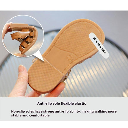 Toddler Girls Sandals Closed Baotou Faux Leather Sandals for Summer