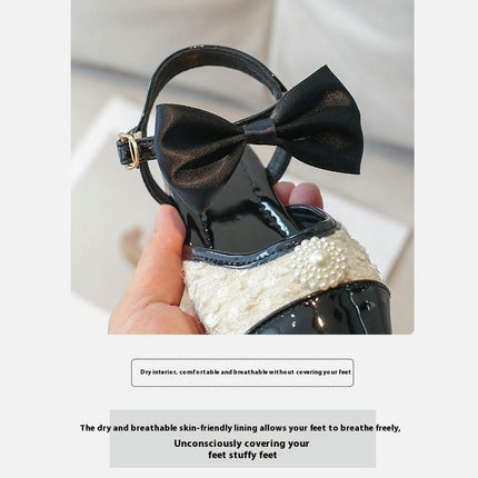 Little Girls Closed Toe Wedding Princess Faux Leather Sandals