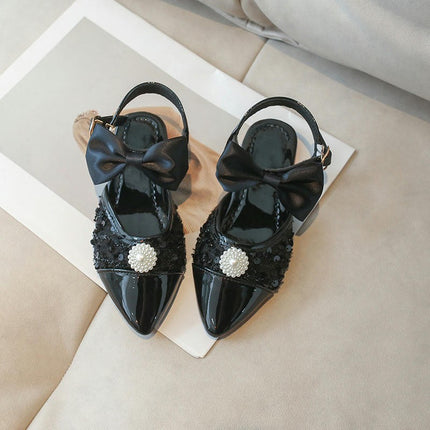 Little Girls Closed Toe Wedding Princess Faux Leather Sandals