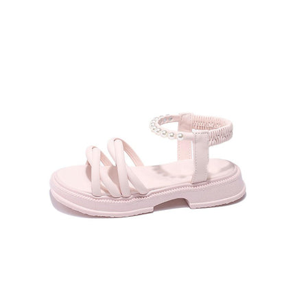 Toddler Girls Faux Leather Sandals Summer Flower Girls Princess Sandals