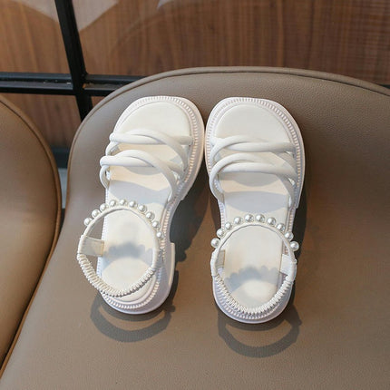 Toddler Girls Faux Leather Sandals Summer Flower Girls Princess Sandals
