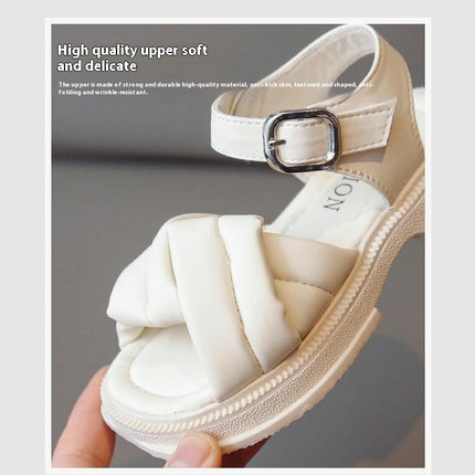 Little Girls Sandals Cozy Open Toe Casual Summer Faux Leather Sandals