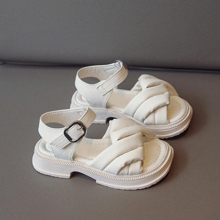 Little Girls Sandals Cozy Open Toe Casual Summer Faux Leather Sandals