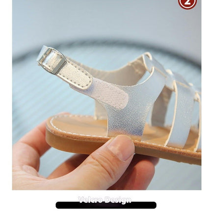 Girls Faux Leather Sandals Flower Girls Party Summer Outdoor Shoes