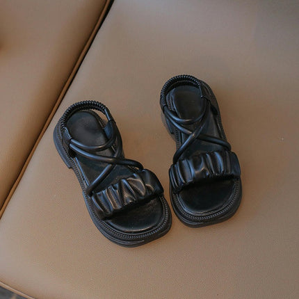 Summer Girls Leather Sandals Flower Girls Princess Dress Sandals