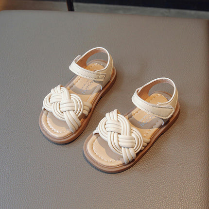 Girls Soft Sandals Summer Non Slip Sole Outdoor Faux Leather Shoes