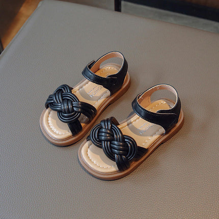 Girls Soft Sandals Summer Non Slip Sole Outdoor Faux Leather Shoes