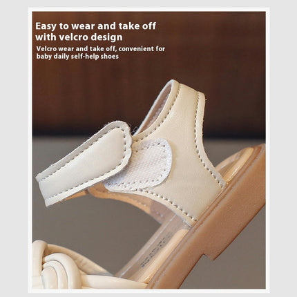 Girls Soft Sandals Summer Non Slip Sole Outdoor Faux Leather Shoes