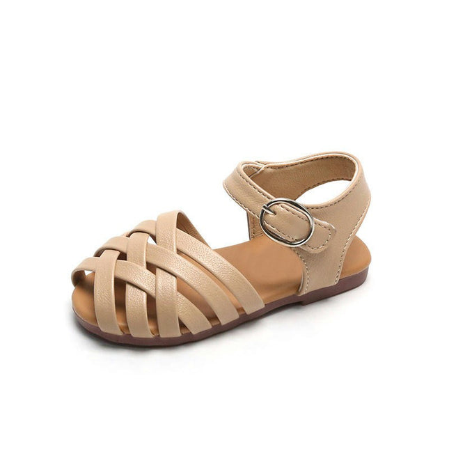 Kids Sandals Soft Soled Open Toed Girls Non Slip Beach Faux Leather Sandals