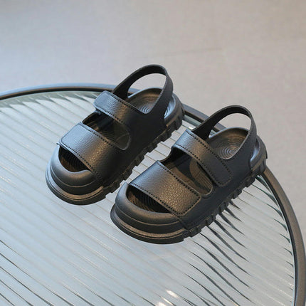 Toddler Little Girls Open Toe Flat Dress Sandals Summer Faux Leather Sandals