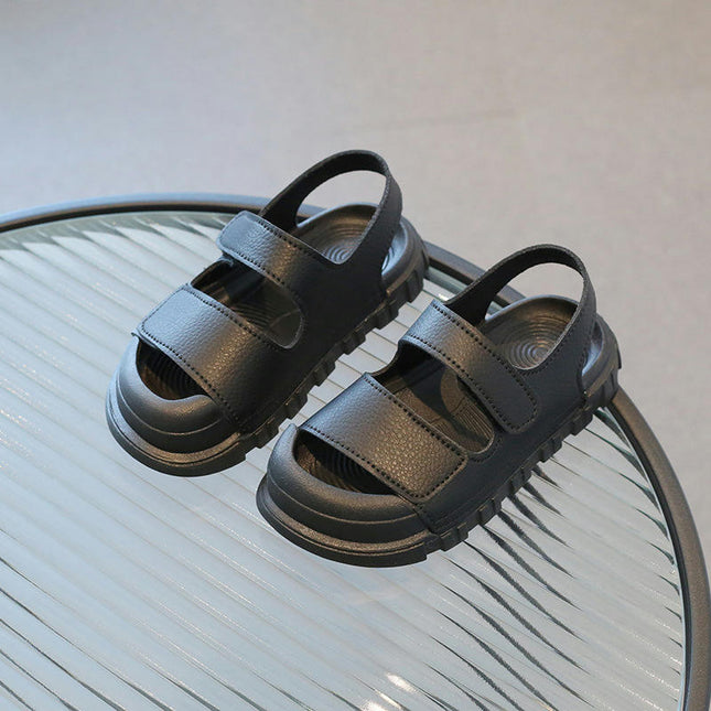 Toddler Little Girls Open Toe Flat Dress Sandals Summer Faux Leather Sandals