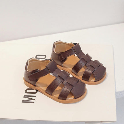 Toddler Girls Sandals Closed Toe Faux Leather Sandals for Summer Party