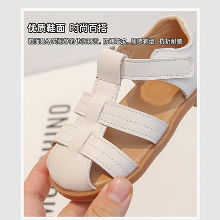Toddler Girls Sandals Closed Toe Faux Leather Sandals for Summer Party