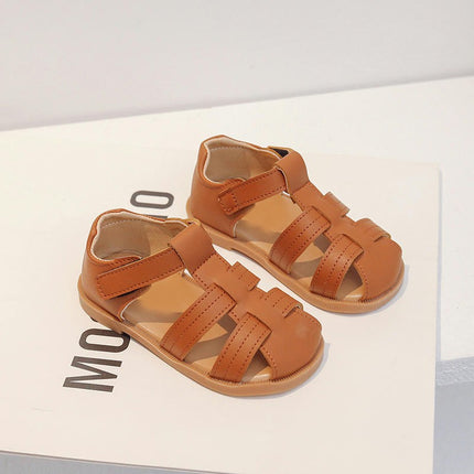 Toddler Girls Sandals Closed Toe Faux Leather Sandals for Summer Party