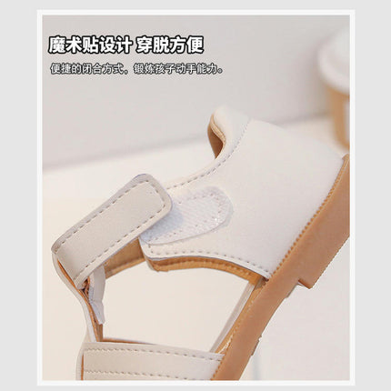 Toddler Girls Sandals Closed Toe Faux Leather Sandals for Summer Party