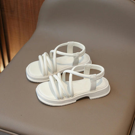 Childrens Sandals Top Flat Roman Summer Faux Leather Sandals