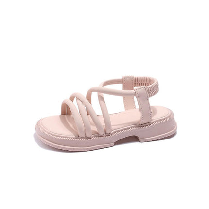Childrens Sandals Top Flat Roman Summer Faux Leather Sandals