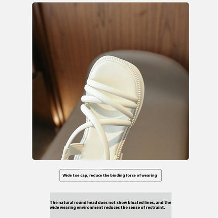 Childrens Sandals Top Flat Roman Summer Faux Leather Sandals
