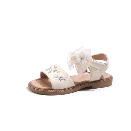 Girls Sandals Kids Open Toe Summer Wedding Party Faux Leather Sandals