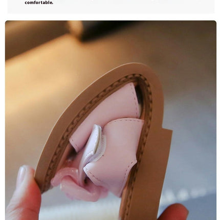 Girls Sandals Kids Open Toe Summer Wedding Party Faux Leather Sandals