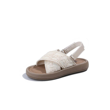 Toddler Sandals Summer Flower Girls Party Faux Leather Sandals