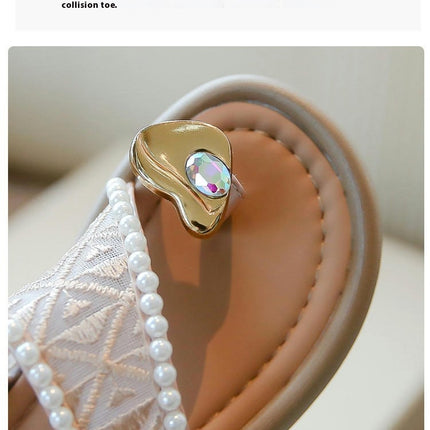 Girls Sandals Kids Open Toe Faux Leather Wedding Party Shoes