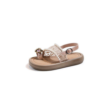 Girls Sandals Kids Open Toe Faux Leather Wedding Party Shoes