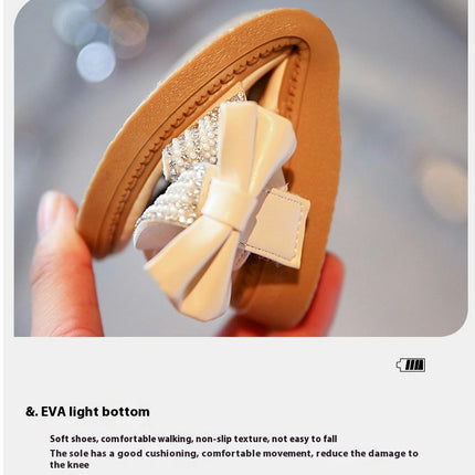 Girls Kids Open Toe Rhinestone Dress Sandal Low Heel Faux Leather Shoes