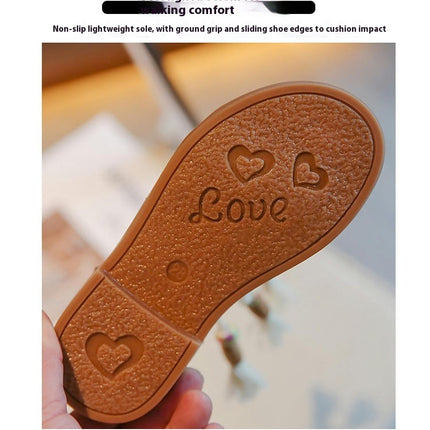 Little Girls Summer Open Toe Cute Flat Faux Leather Sandals With Back Zipper