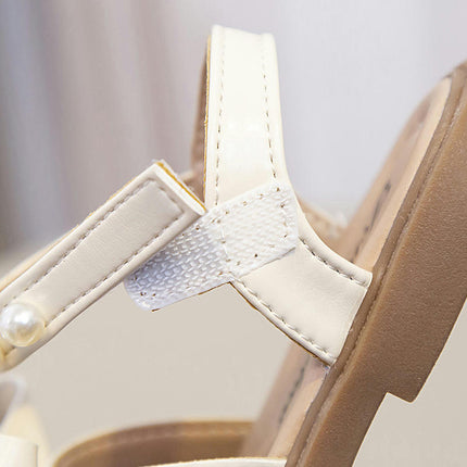 Girls Soft Closed Toe Princess Flat Toe Half Sandals With Bow Sandals