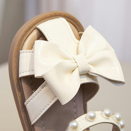 Girls Soft Closed Toe Princess Flat Toe Half Sandals With Bow Sandals
