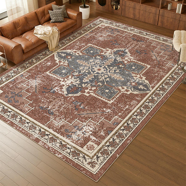 Soft Area Rug for Living Room Vintage Low Pile Indoor Floor Carpet Boho Rugs for Bedroom