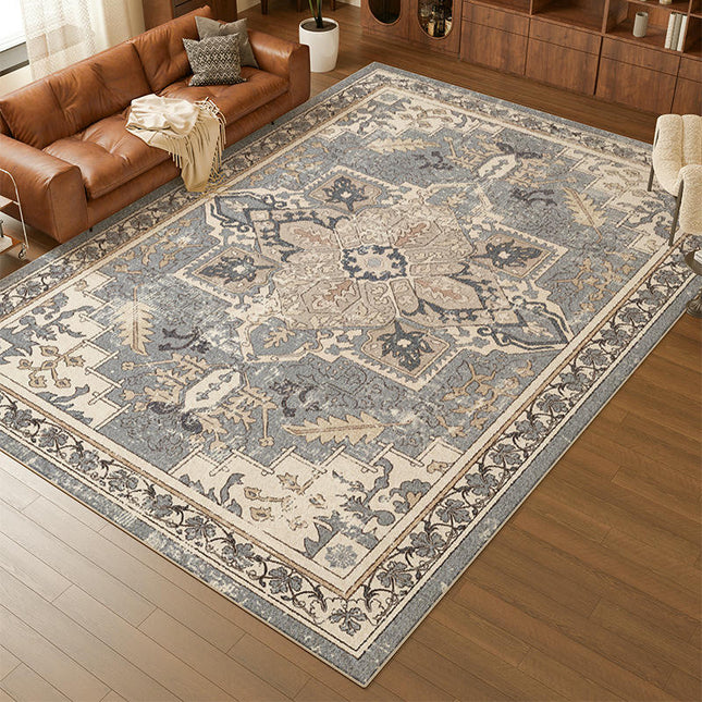 Soft Area Rug for Living Room Vintage Low Pile Indoor Floor Carpet Boho Rugs for Bedroom
