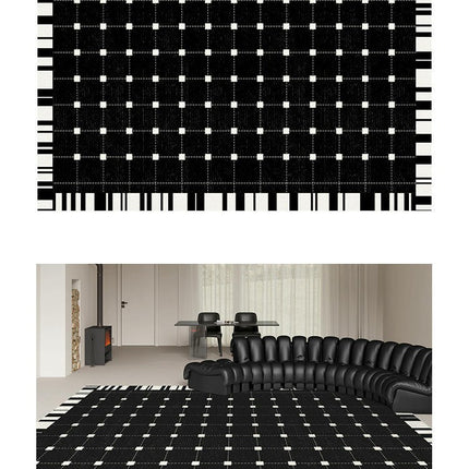 Modern Black and White Carpets Living Room Rug Large Floor Rugs Washable Indoor Floor Carpet 1