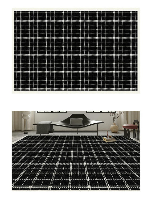 Modern Black and White Carpets Living Room Rug Large Floor Rugs Washable Indoor Floor Carpet