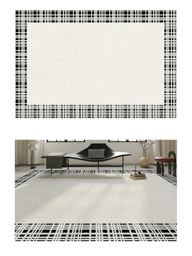 Modern Black and White Carpets Living Room Rug Large Floor Rugs Washable Indoor Floor Carpet 1