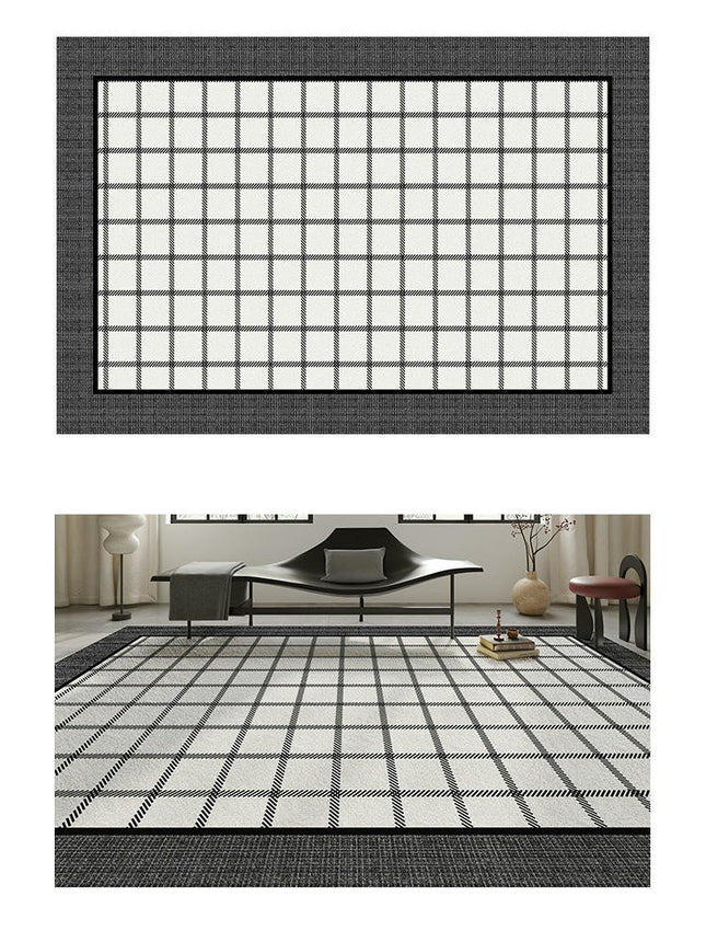 Modern Black and White Carpets Living Room Rug Large Floor Rugs Washable Indoor Floor Carpet 1