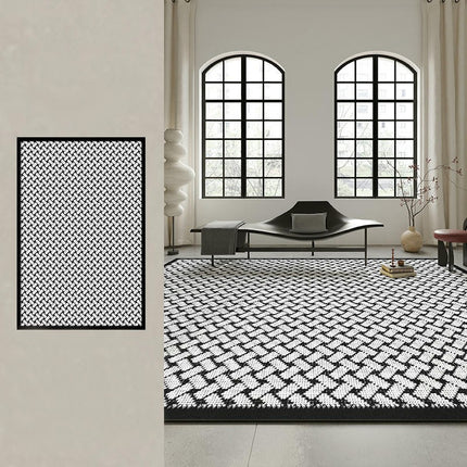 Black and White Carpets Geometric Living Room Rug Large Floor Rugs Indoor Floor Carpet