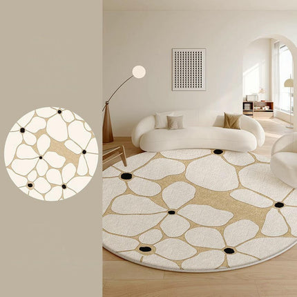 Round Area Rug Floral Rug Living Room Area Rugs Bedroom Mat with Non Slip Machine Washable Floor Carpet 1