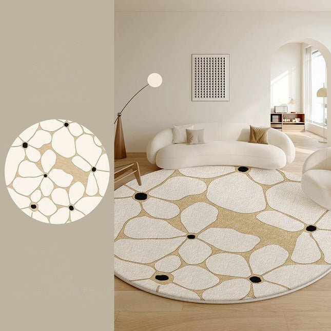 Round Area Rug Floral Rug Living Room Area Rugs Bedroom Mat with Non Slip Machine Washable Floor Carpet 1