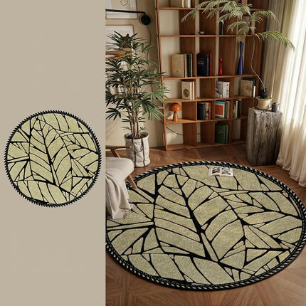 Round Area Rug Floral Rug Living Room Area Rugs Bedroom Mat with Non Slip Machine Washable Floor Carpet