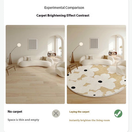 Round Area Rug Floral Rug Living Room Area Rugs Bedroom Mat with Non Slip Machine Washable Floor Carpet 1