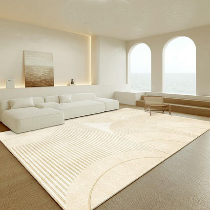Modern Cream Area Rug Living Room Area Rugs Bedroom Mat with Non Slip Machine Washable Floor Carpet