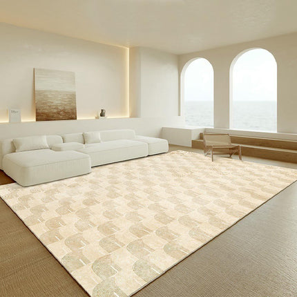Modern Cream Area Rug Living Room Area Rugs Bedroom Mat with Non Slip Machine Washable Floor Carpet