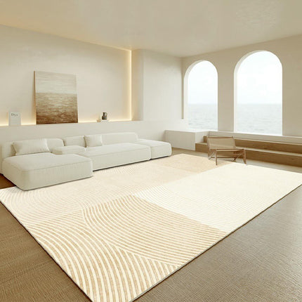 Modern Cream Area Rug Living Room Area Rugs Bedroom Mat with Non Slip Machine Washable Floor Carpet