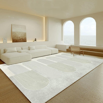 Modern Cream Area Rug Living Room Area Rugs Bedroom Mat with Non Slip Machine Washable Floor Carpet