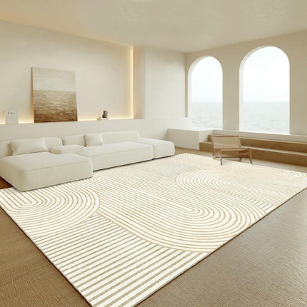 Modern Cream Area Rug Living Room Area Rugs Bedroom Mat with Non Slip Machine Washable Floor Carpet