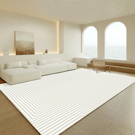 Modern Cream Area Rug Living Room Area Rugs Bedroom Mat with Non Slip Machine Washable Floor Carpet