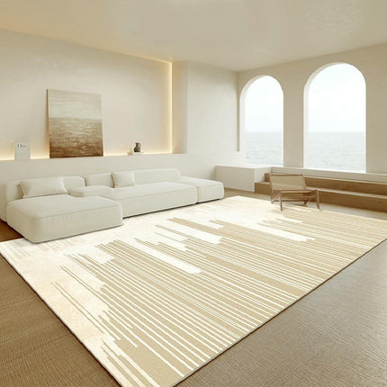 Modern Cream Area Rug Living Room Area Rugs Bedroom Mat with Non Slip Machine Washable Floor Carpet