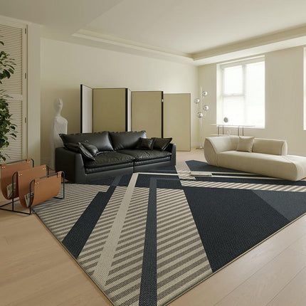 Decor Black Carpets Geometric Living Room Rug Large Floor Rugs Indoor Floor Carpet